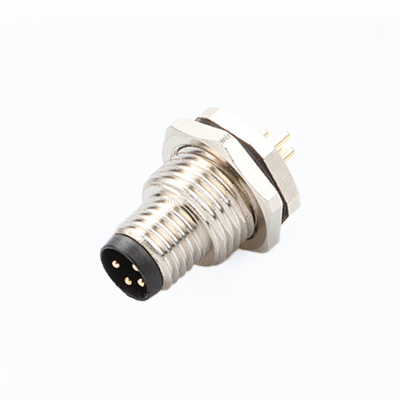 Connessione a circuito circolare della serie finale M8 4Pin Socket del pannello di connessione Flanch del pannello di connessione maschile, presa di PCB, impermeabile IP67