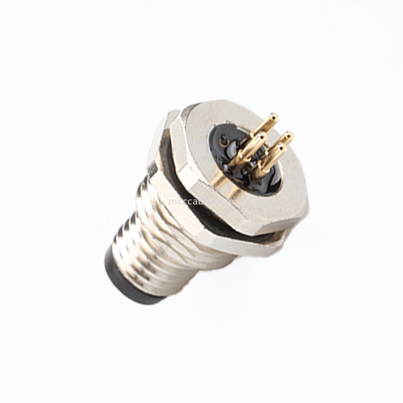 Connessione a circuito circolare della serie finale M8 4Pin Socket del pannello di connessione Flanch del pannello di connessione maschile, presa di PCB, impermeabile IP67