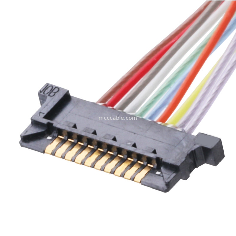 Connettore di cavo coassiale di Lvds per il Pin del passo 10 del monitor DW-5 20598-010T-02 0.5mm dell'affissione a cristalli liquidi