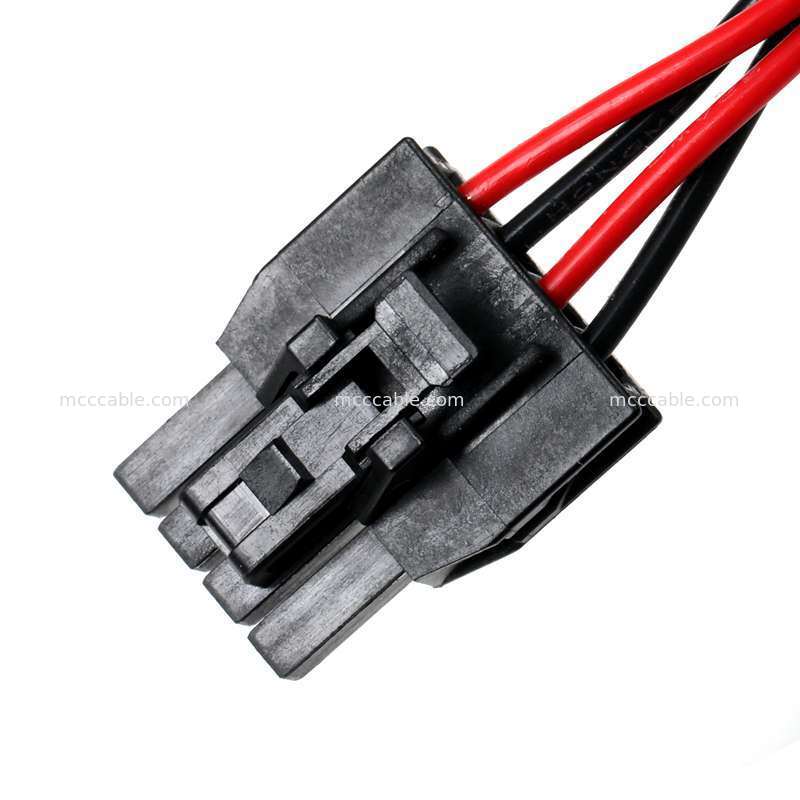 4 pin Nano-Fit a MTA156 Assemblaggio del cavo di alimentazione 15V AWG22 Custom Wire Harness