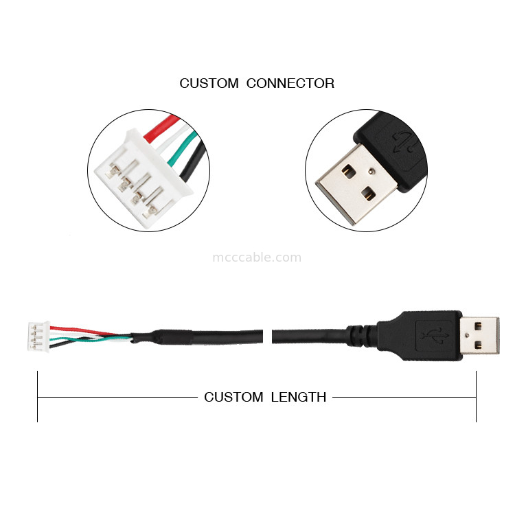 USB 2.0 28AWG al connettore su ordinazione dell'esposizione dei lvds di Pin del cablaggio 9 del cavo di JST SPH-4